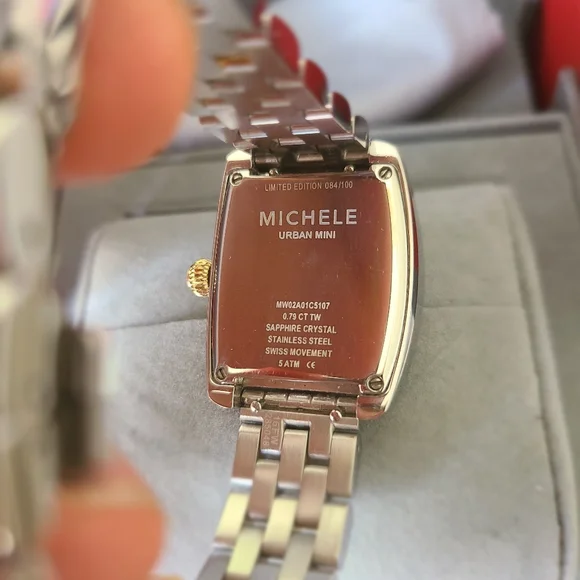 NEW Michele Urban Mini Matinee Two Tone Gold Silver Watch MW02A01C5107 - Picture 4 of 8